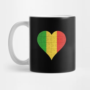 Malian Jigsaw Puzzle Heart Design - Gift for Malian With Mali Roots Mug